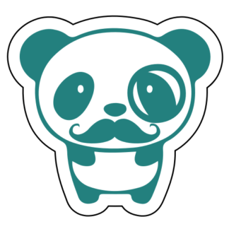 Mr. Panda Moustache Sticker (Turquoise)